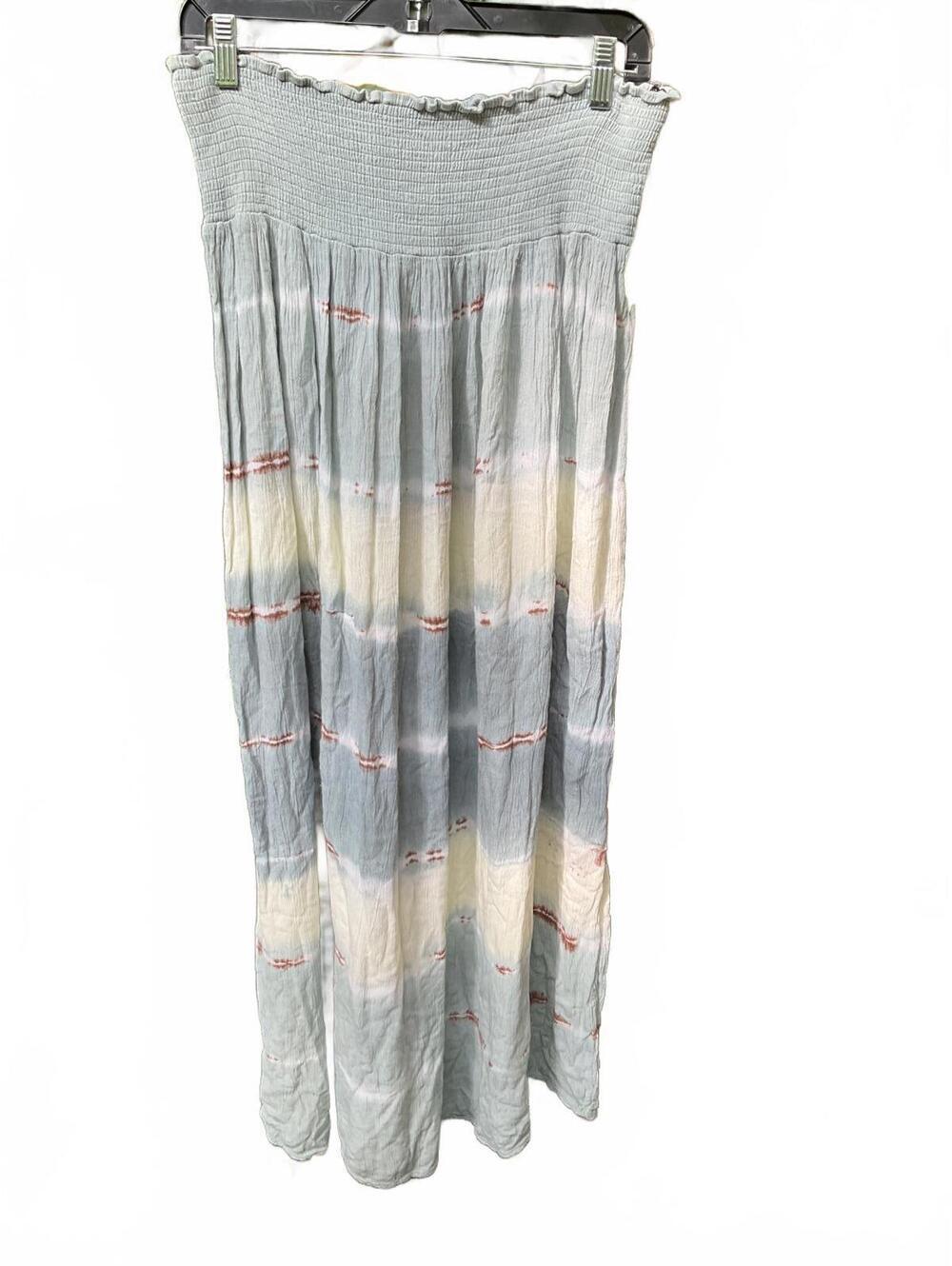 Connection 18 Smocked Waist textured Ocean Tie Dye Maxi Skirt XL